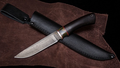 Фото ножа Егерь из стали ХВ5 — 226, сталь хв5, притин мельхиор, вставка микарта, граб